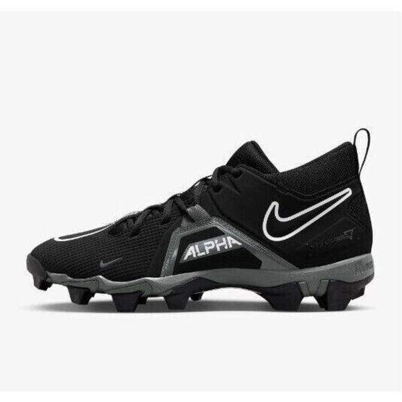 Nike CV0582 010 Men's Sz 10.5 Black Alpha Menace 3 Shark Molded Football Cleats - Picture 3 of 8